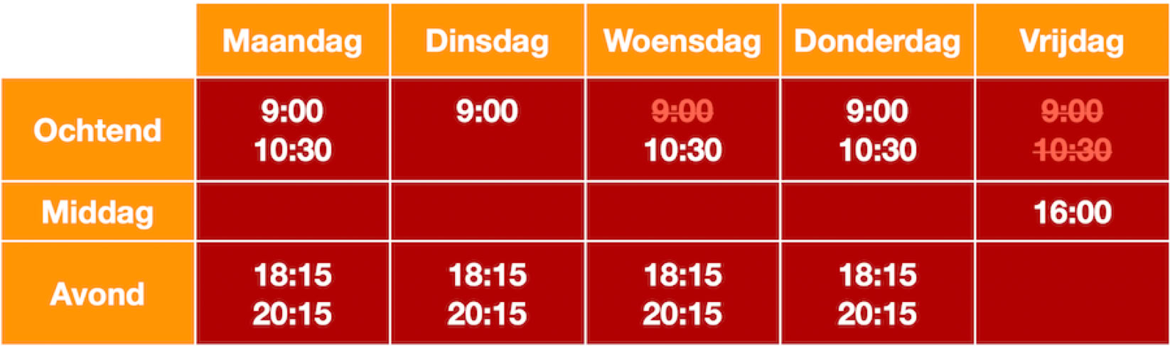 Rooster om gemiste les in te halen